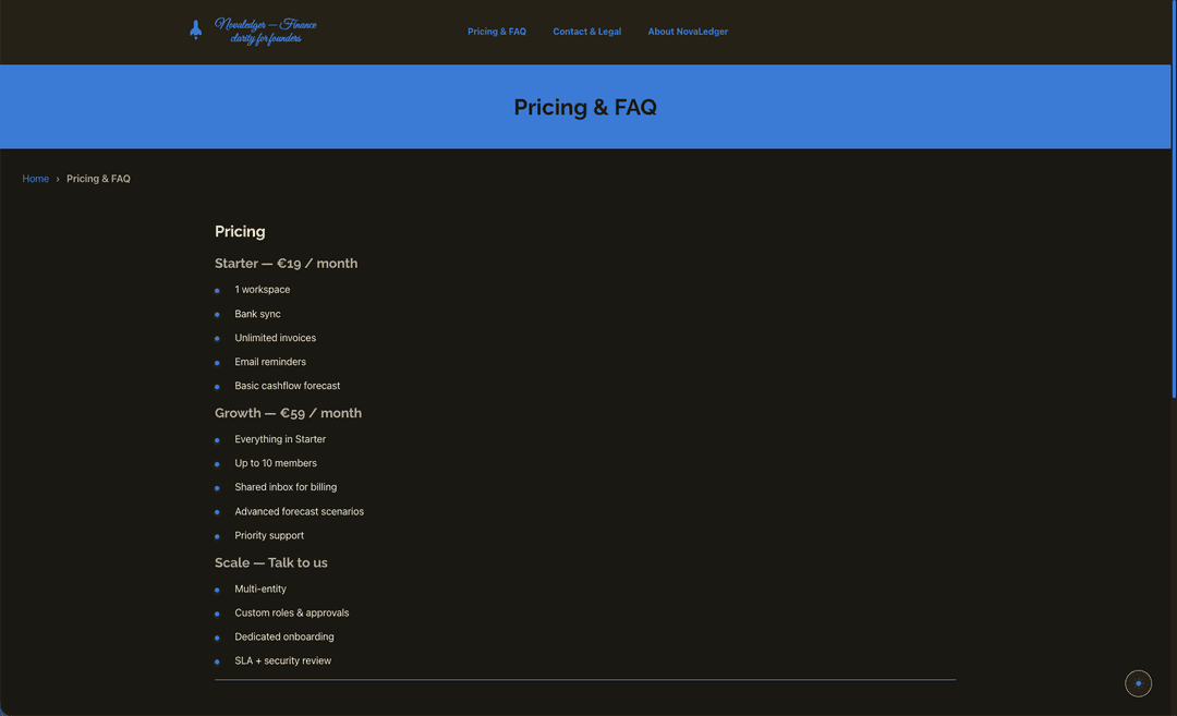 Pricing — Dark Mode