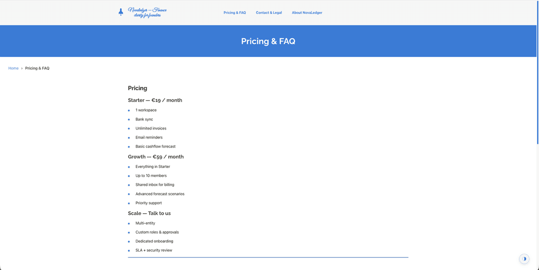 Pricing Page